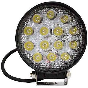 Farol auxiliar Redondo 14 LED's com suporte superior importada
