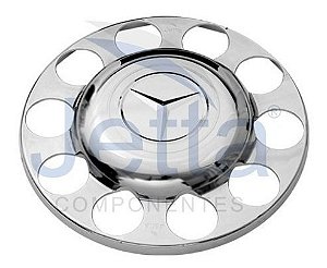 Tampa cubo cromada tração 10 furos Mercedes Benz Actros