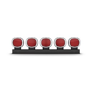 Conjunto de lanternas traseira cromada vermelha com 5 LED clássico