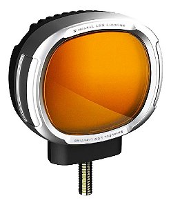 Lanterna traseira cromada amarela clássica com LED