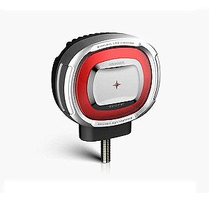 Lanterna traseira cromada bivolt com LED e anel de luz