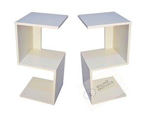 2 Criados Mudos Par Mesas Lateral Cabeceira Mdf Branco