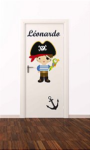 Adesivo de porta infantil-Pirata