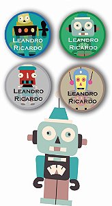 Etiquetas Personalizadas para utensílios 40 unidades - Robôs