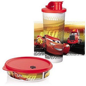 Tupperware Copo com Bico + Pratinho Carros