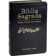 Bíblia Sagrada Harpa Cristã com Música. Capa Luxo Preta. Grande