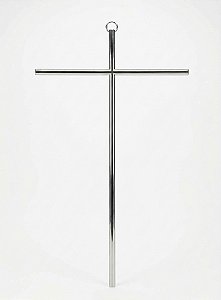 Crucifixo de Parede. Sem Cristo Prateada. 28cm