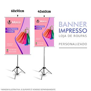 Banner Impresso de Loja de Roupas Personalizado