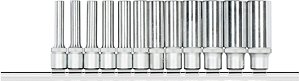 JOGO SOQUETE 1/4 SEXTAVADO LONG 4-13mm 12pc GEDORE R41008012