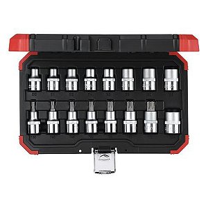 JOGO SOQUETE 1/2 TX E10-E24 T30-T70 16pcs Gedore R68003016