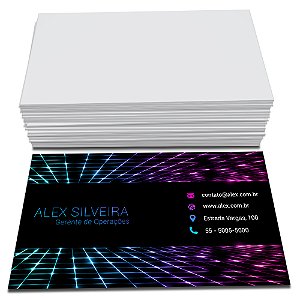 CARTÃO DE VISITA 48x88 mm Corte Reto - Couché Brilho - 4X0 250g (500 Un.)