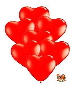 Balão N°6 Coração Vermelho - 5un