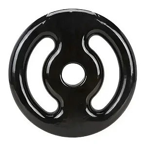 Anilha vazada  emborrachada 10kg - Preta