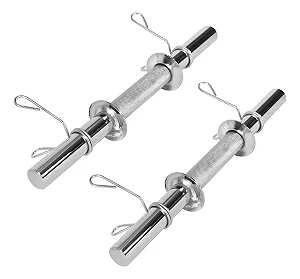 Barra 40cm Maciça Cromada com presilhas para exercícios (PAR)
