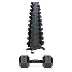 Kit de Halteres Black Hex com Suporte Premium (1 a 10Kg) SUMO