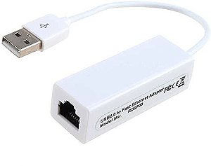 ADAPTADOR DE REDE RJ45 USB COM CABO - BRANCO