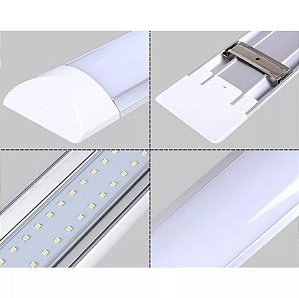 LUMINÁRIA LED 1,20M TUBULAR LINEAR 36W - SOBREPOR SLIM - BRANCO QUENTE