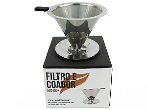 Filtro de Café Coador Aço Inox Reutilizável Permanente Ecológico