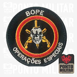 Bope Operações Especiais Patch Bordado Redondo  8cm - Ponto Militar