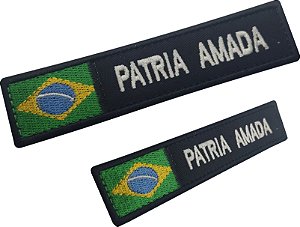 Patch Tarja  Pátria Amada Bordado C/velcro