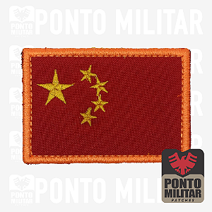 Bandeira da China Patch Bordado  8x5,5cm - Ponto Militar