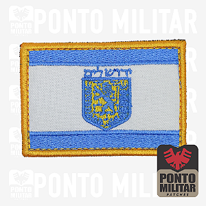 Bandeira de Jerusalém Patch Bordado  8x5,5cm - Ponto Militar