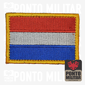 Bandeira da Holanda Patch Bordado  8x5,5cm - Ponto Militar