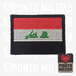 Bandeira do Iraque Patch Bordado 7x5cm - Ponto Miliar