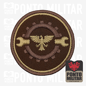 Engenheiro Emblema Grande Redondo Patch Bordado 10,5cm - Ponto Militar