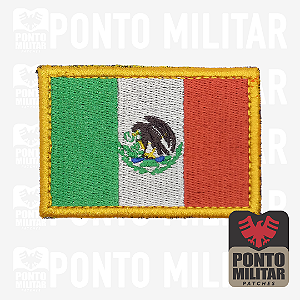 Bandeira Do México Patch Bordado  8x5,5cm - Ponto Militar