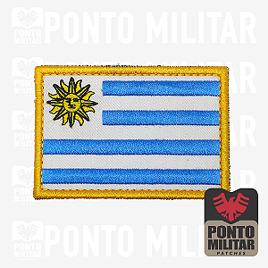 Bandeira Do Uruguai Patch Bordado 8x5,5cm - Ponto Militar