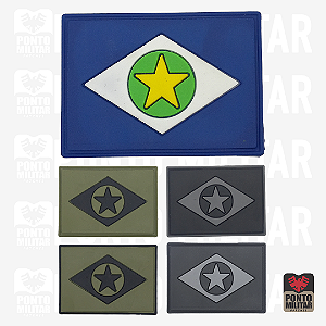 Bandeira De Mato Grosso Patch Emborrachado 7x5cm - Ponto Militar