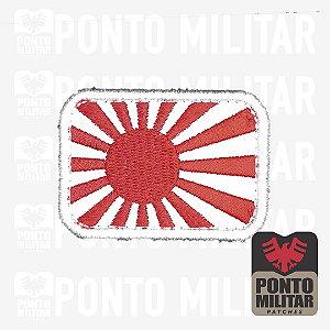 Bandeira Sol Nascente Japão Patch Bordado Capacete 5.5x4cm - Ponto Militar