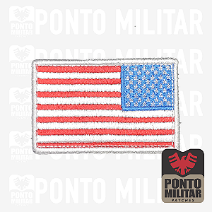 Bandeira do Estados Unidos EUA Patch Bordado 7x5cm - Ponto Militar