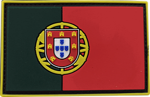 Patch Bandeira Portugal/Brasil Emborrachado C/Velcro Ponto Militar
