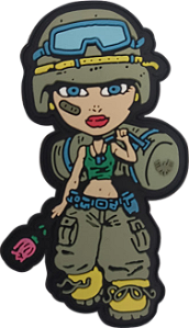 Girl  Emborrachado Patch Garotas  Airsoft Ponto Militar C/Velcro.