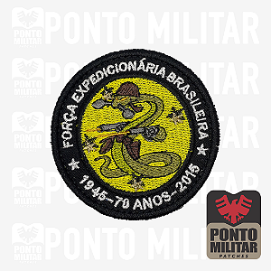 Força Expedicionária Brasileira 70 Anos Patch Bordado Redondo 8cm - Ponto Militar