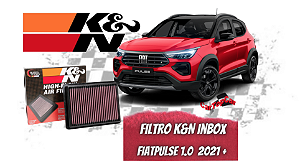 FILTRO K&N INBOX FIAT PULSE 1.0 T 2021 EM DIANTE | FIAT FASTBACK 1.0 T 2022 EM DIANTE  | FIAT STRADA 1.0 T 2024 EM DIANTE REF. 33-3080