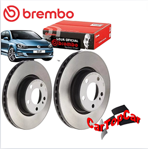 Par de Disco de Freio Dianteiro Marca Brembo para VW GOLF GTI / TIGUAN RLINE 2.0 / AUDI S3