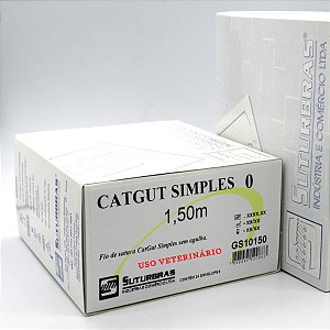 FIO SUTURA CATGUT SIMPLES 0 SEM AGULHA 1,5 m