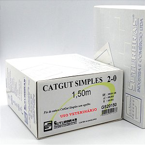 FIO SUTURA CATGUT SIMPLES 2-0 SEM AGULHA 1,5 m