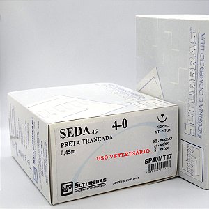 FIO SUTURA SEDA PRETA 4-0 C/ AGULHA 1/2 CIRC TRIANG 1,7 cm