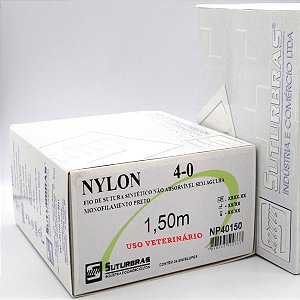FIO SUTURA NYLON MONOFIL PRETO 4-0 SEM AGULHA 1,5 m