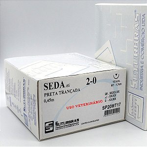 FIO SUTURA SEDA PRETA 2-0 C/ AGULHA 1/2 CIRC TRIANG 1,7 cm