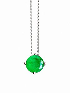 Colar Ball Prata925 Esmeralda 6MM