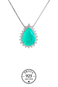 Colar Gota Prata925 Midi Turmalina Princesa