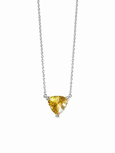 Colar Prata925 Citrino Triangular 8mm