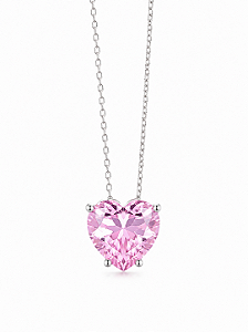 Colar Coração Kunzita Rosa