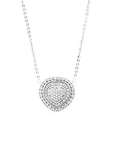 Colar coração Cravejado e Canutilho