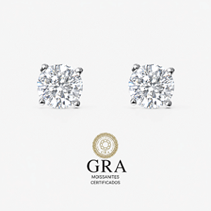 Brinco Moissanite 8mm Prata925